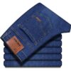 Men's Premium Stretch Denim Jeans Classic Straight Fit