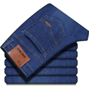 Men's Premium Stretch Denim Jeans Classic Straight Fit