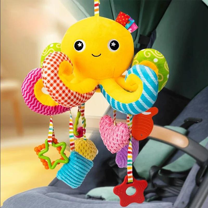 Soft Octopus Baby Hanging Toy – Plush Sensory Rattle for Crib, Stroller and Car Seat (0-12 Months) Soft Octopus Baby Hanging Toy – Plush Sensory Rattle for Crib, Stroller and Car Seat (0-12 Months)