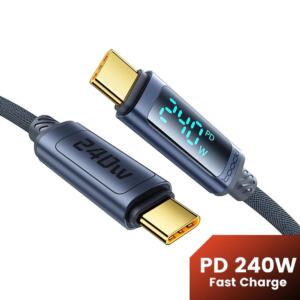 Toocki 240W Type-C Fast Charging Cable – USB-C PD 3.1 Data and Charging Cable
