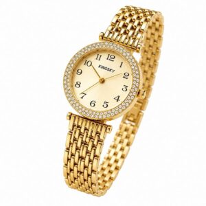Premium Kingsky Women's Waterproof Dress Watch – Gold