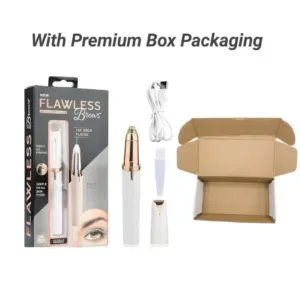 Rechargeable Eyebrow Trimmer for Women – Painless Electric Facial Hair Remover with LED Light