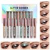 10-Piece Diamond Glitter Liquid Eyeshadow Set, Long-Lasting Shimmer, High-Pigment Sparkling Eye Makeup