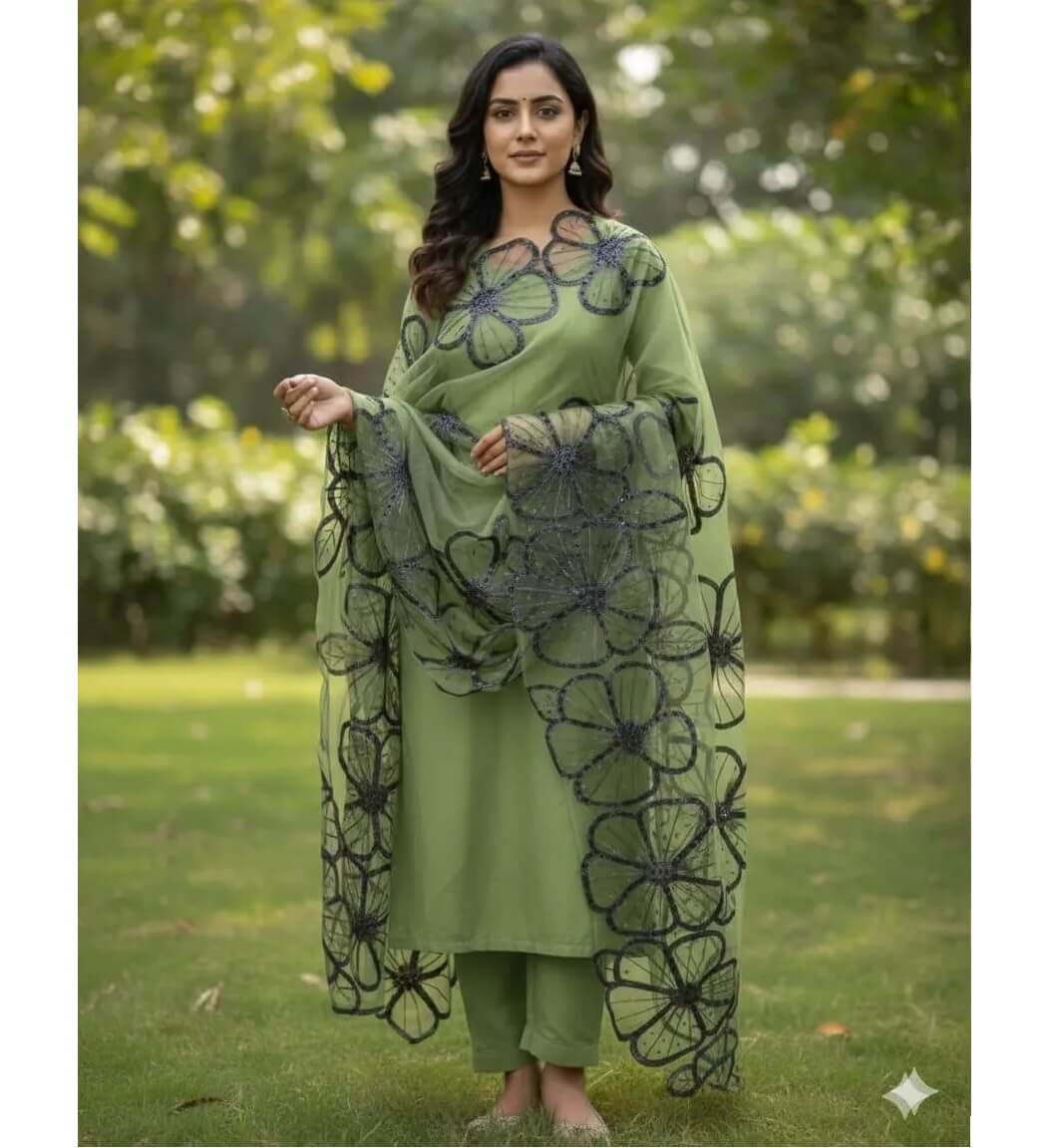 organza Dupatta green (1)
