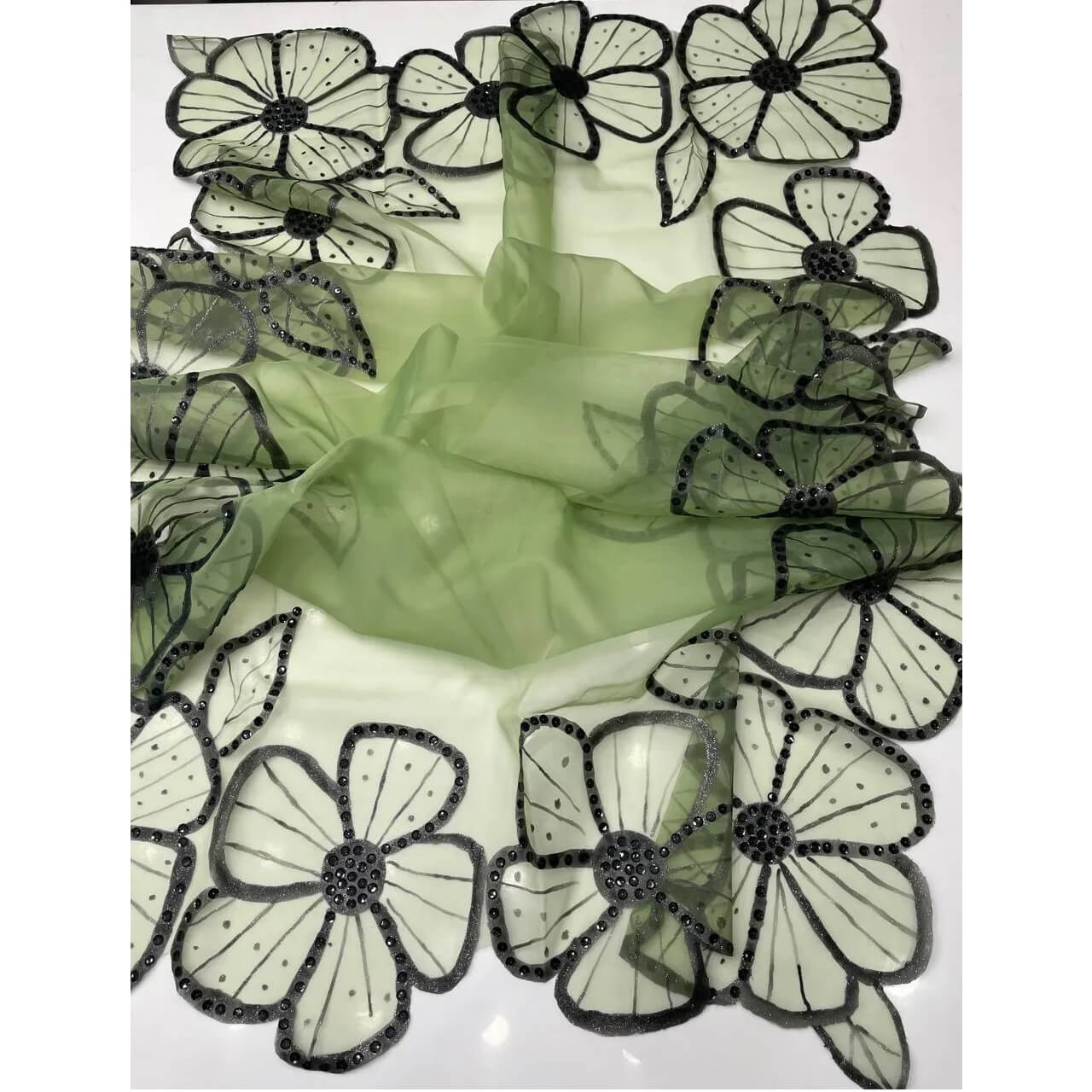 organza Dupatta green1 (1)