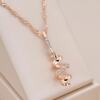 Kinel Women's Rose Gold Geometric Zircon Pendant Necklace