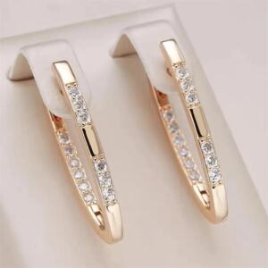 Women’s V-Shaped Vintage Zircon Dangle Earrings Elegant Party Accessories
