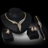 Women’s Party Jewelry Set Elegant Metal Earrings Necklace Bracelet and Ring Gift