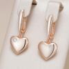 Kinel Heart Drop Earrings for Women 585 Rose Gold Zircon Jewelry