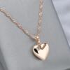 Women's Love Heart Zircon Necklace Rose Gold Wedding and Party Jewelry