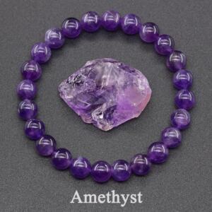 Natural Amethyst Crystal Bead Bracelet for Women Elegant Yoga and Meditation Jewelry