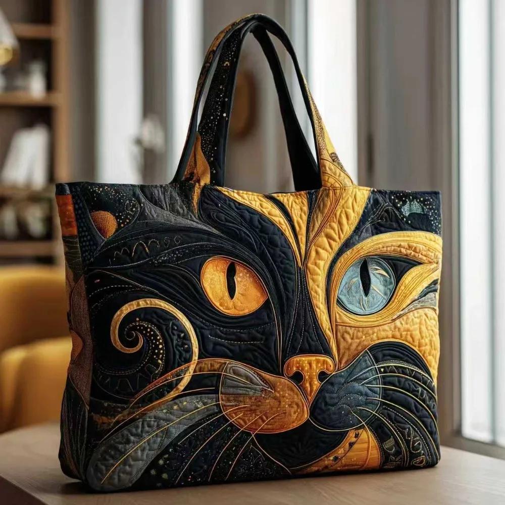Women’s Cute Cat Print Canvas Tote Bag Vintage Large Shoulder Handbag Women’s Cute Cat Print Canvas Tote Bag Vintage Large Shoulder Handbag
