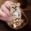 Elegant Women's Diamond-Inlaid Watch – Luxury Waterproof Quartz Bracelet