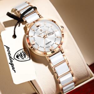 POEDAGAR Women’s Stainless Steel Quartz Watch – Elegant Waterproof Wristwatch