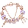 Women’s Rose Gold Butterfly Beaded Bracelet – Elegant Charm Jewelry