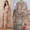 Women's Orange Lawn 3PC Dress – Embroidered Shirt with Printed Trouser and Dupatta