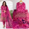 Women's Rose Pink Embroidered Lawn Collection – 3 Piece Casual and Festive Dress