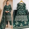 Elegant Green Embroidered Lawn Suit – 3 Piece Pakistani Summer Dress