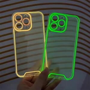 Glow in the Dark Soft TPU Clear Case with Camera Protection for iPhone