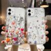 Floral Transparent iPhone Case Shockproof Soft Silicone Cover