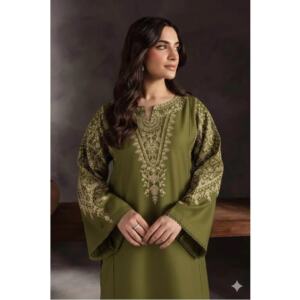 Green Embroidered Lawn 2 Piece Suit for Women – Pakistani Summer Dress