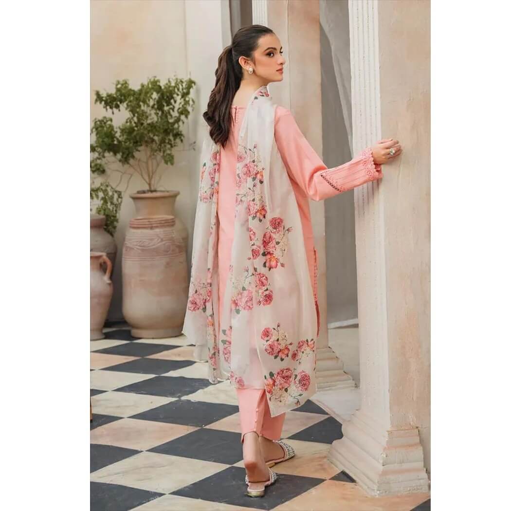 Peach Pakistani Embroidered Lawn 3 Piece Suit – Eid and Wedding Wear Peach Pakistani Embroidered Lawn 3 Piece Suit – Eid and Wedding Wear