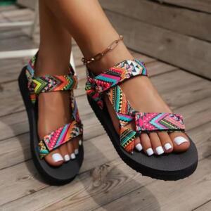 Women's Flat Beach Sandals Lightweight Hemp Rope Summer Shoes