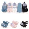 Baby Girl Mary Jane Sandals – Soft Cotton Bowknot Anti-Slip First Walker Shoes