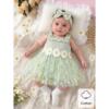 Newborn Baby Girls Daisy Mesh Dress with Bow Headband Cute Summer Party Outfit
