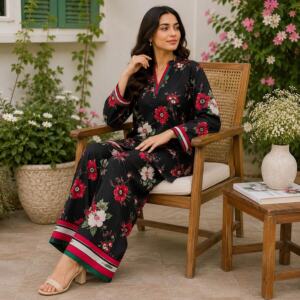 Luxury Unstitched AirJet Lawn Shirt Trouser Set Maya Ali Summer Collection
