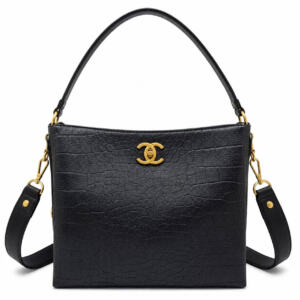 Women's Crocodile Pattern Handbag with Detachable Shoulder Strap