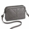 PU Leather Women’s Crossbody Purse Double Compartment Shoulder Bag