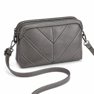 PU Leather Women’s Crossbody Purse Double Compartment Shoulder Bag