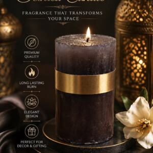Decorative Scented Candle with Gold Accent Elegant Home Fragrance Candle