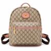 Stylish Pink Brown PU Leather Travel and Casual Backpack