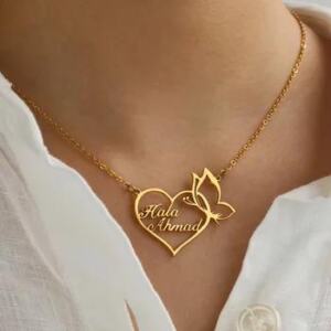 Personalized Double Nameplate Necklace for Women