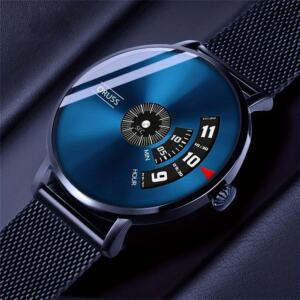 Elegant Men's Quartz Wristwatch – Blue Dial Fashion Watch
