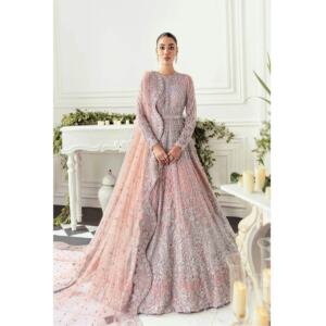 Akbar Aslam Hyacinth Blush Pink Embroidered Bridal Maxi