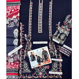 Women Luxury Heavy Embroidered Dhanak Winter Suit and Shawl Set LT-1263