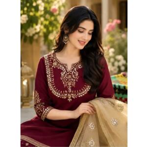 new article 3 Pcs Women's Unstitched Embroidered Suit